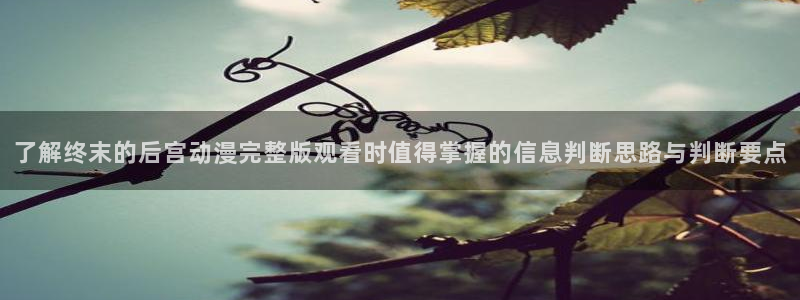 汗汗漫画每日排行：了解终末的后宫动漫完整版观看时值得掌握的信息判断思路与判断要点配图