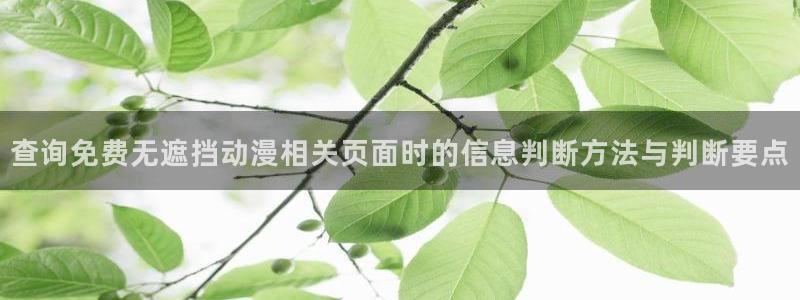 汗汗漫画怎么看:查询免费无遮挡动漫相关页面时的信息判断方法与判断要点配图